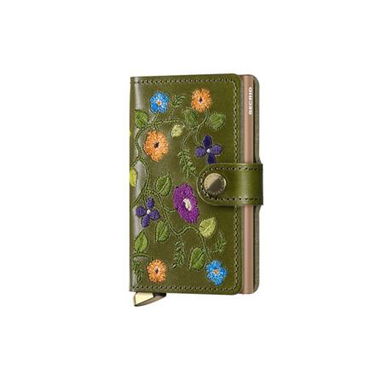 Tegnebog Secrid Floral Embroidered Mini Cardholder Wallet Grøn | MSt-Olive, 0