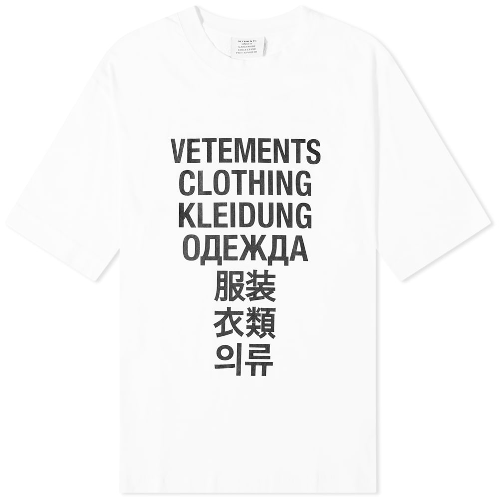 T-shirt VETEMENTS Translation Tee Hvid | UA53TR100W, 0