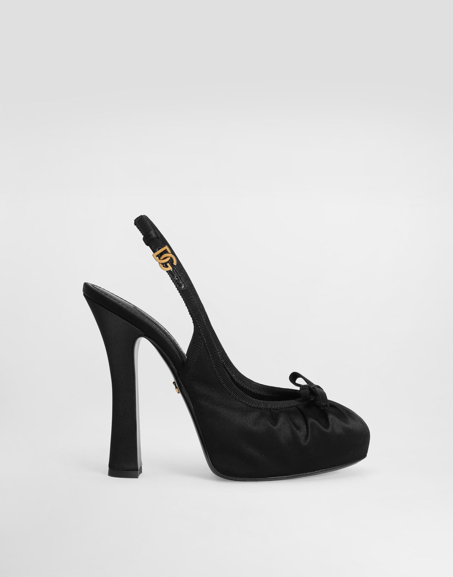 Tilbehør Dolce & Gabbana Dolce & Gabbana Satin Slingback Pumps Sort | CG0927AD1608B956, 0