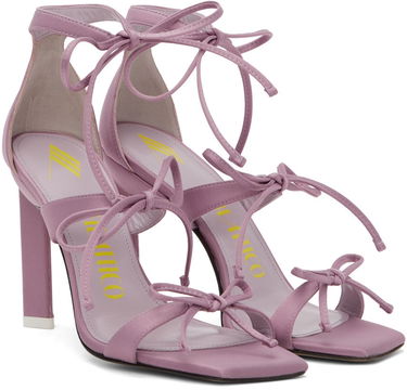 Tilbehør The Attico Attico Aria Lace-Up Heeled Sandals Lilla | 227WS518 V015, 3