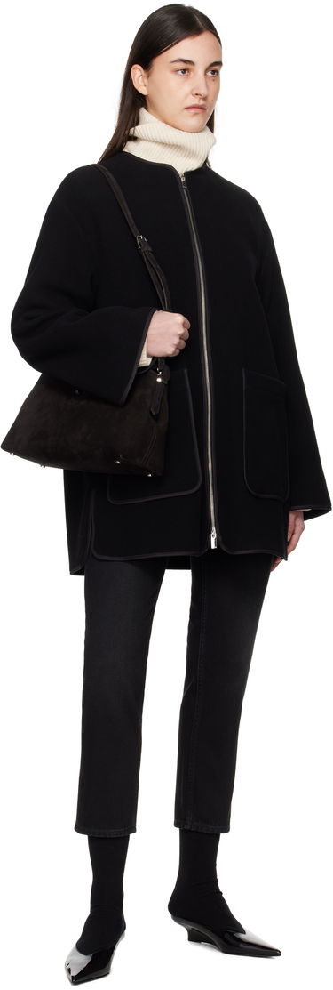 Frakker TOTEME TOTEME Felted Wool Zip-Up Jacket Sort | 251-WRO4262-FB0039, 3