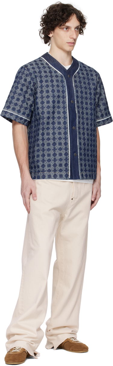 Skjorte AMIRI AMIRI MA Quad Baseball Denim Shirt Blå | AMDNIR1042, 3