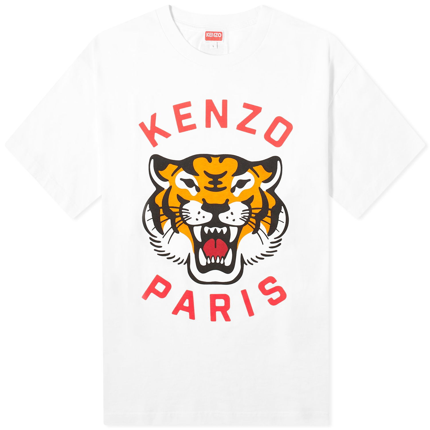 T-shirt KENZO Lucky Tiger Oversized Tee Hvid | FE58TS0064SG-02, 0