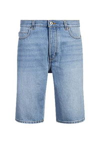 Stonewashed Denim Straight-Fit Shorts