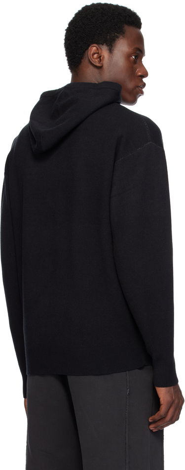 Sweatshirt izzue Slogan Knit Hoodie Sort | IZXKNN4127W4NBKX, 2