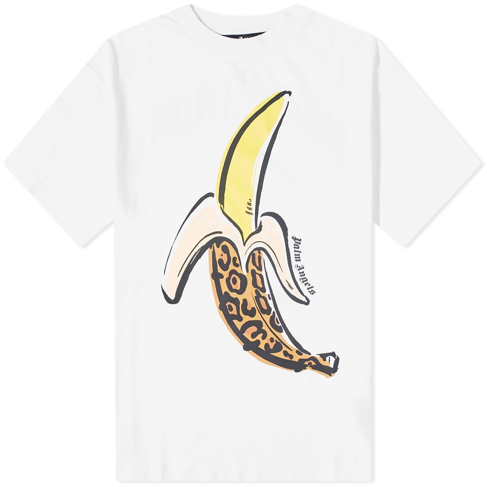 T-shirt Palm Angels Banana Tee Hvid | PMAA001F22JER0060118, 0