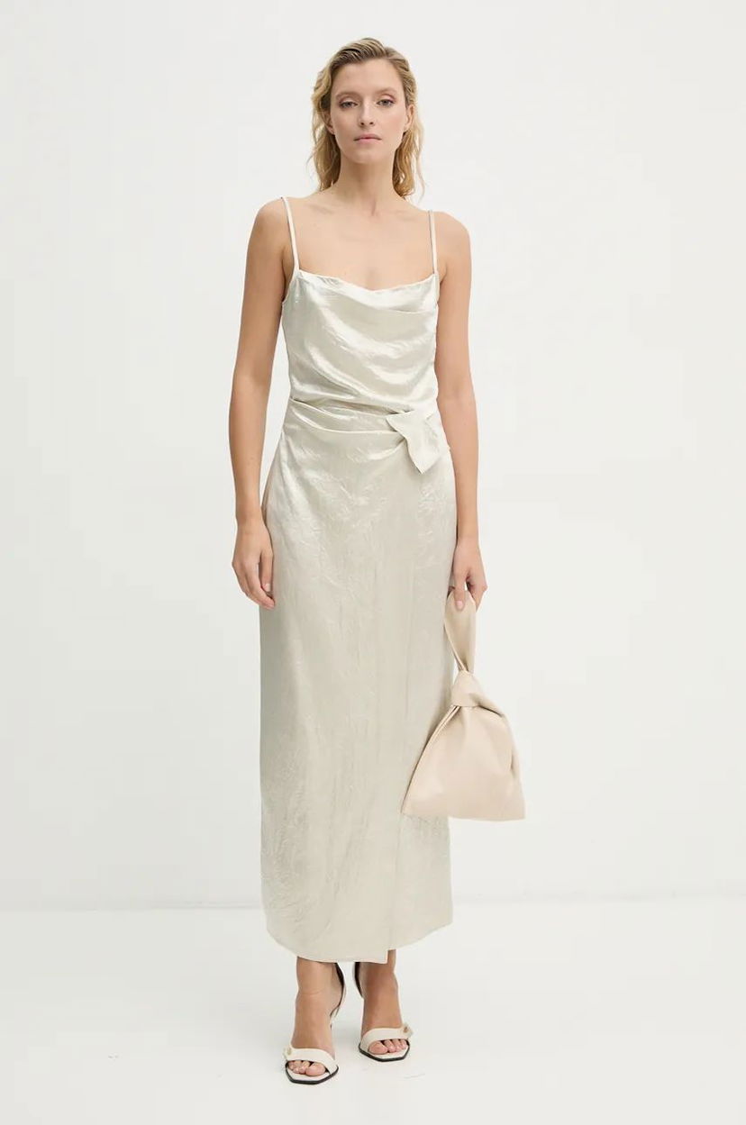 Kjole Nanushka Cowl Neck Satin Maxi Dress Hvid | NW24PFBS13171