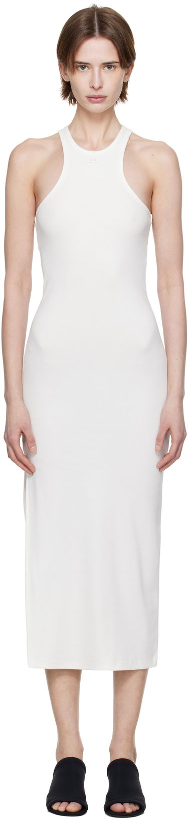 Kjole Courrèges Courrèges Scuba Rib Midi Dress Hvid | 125JRO586JS0194, 0