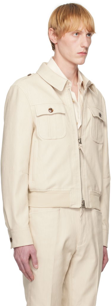 Bomberjakke Tom Ford TOM FORD Summer Corduroy Battle Jacket Beige | OBS054-FMC210S25, 1
