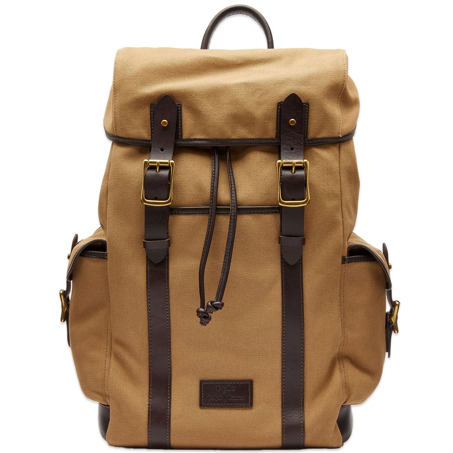 Rygsæk Polo by Ralph Lauren Canvas Leather Backpack Brun | 405913847001, 0