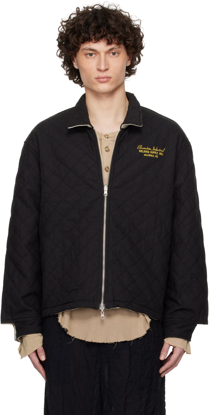 Bomberjakke Bode Bode Bloomstein Quilted Reversible Jacket Sort | MRS25JA028