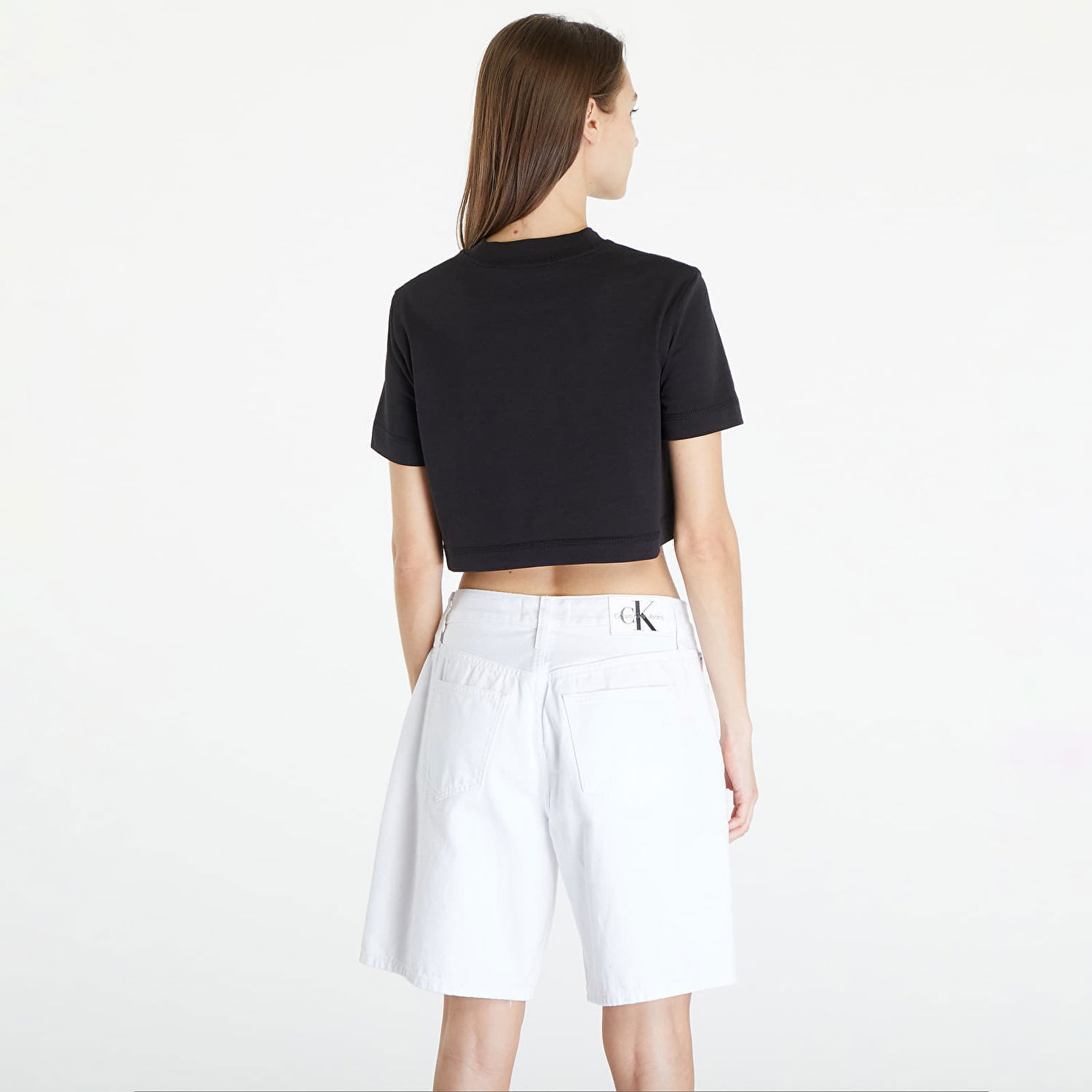 T-shirt CALVIN KLEIN Premium Monologo Cropped T-Shirt Black Sort | J20J223362 BEH, 1