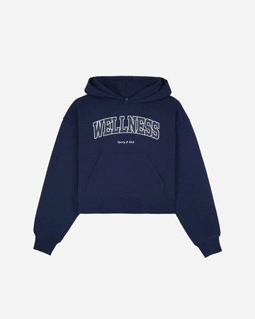 Sweatshirt Sporty & Rich Wellness Ivy Cropped Hoodie Mørkeblå | HC851NA, 0