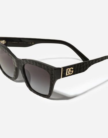 Solbriller Dolce & Gabbana New Arrivals Textured Crossed Sunglasses Sort | VG4512VP88G9V000, 3