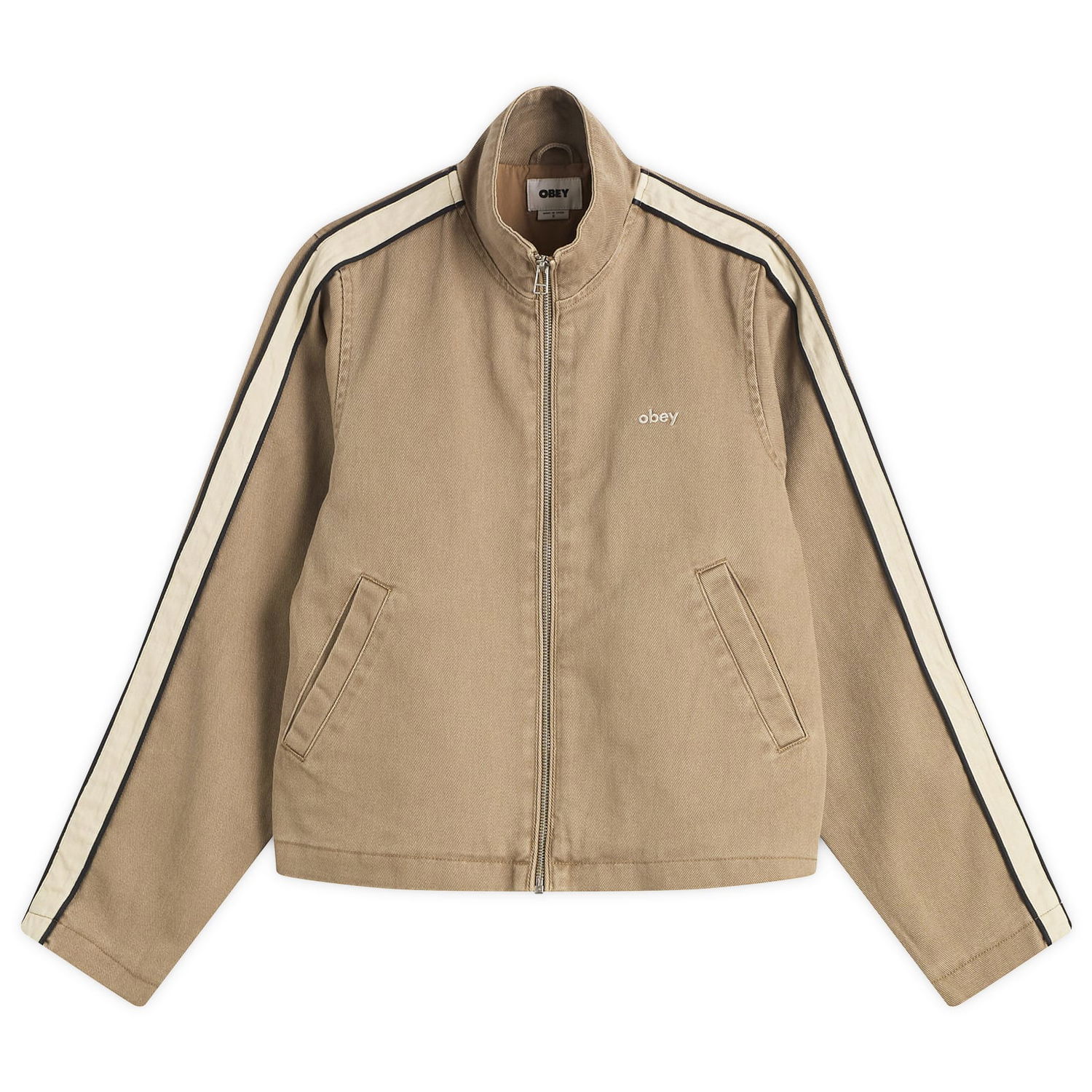 Jakke OBEY Women's Astrid Stripe Jacket Brun | 221800439-TAN, 0