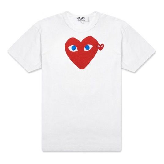 T-shirt Comme des Garçons PLAY Blue Eye Heart T-Shirt Hvid | AZ-T085-051-1