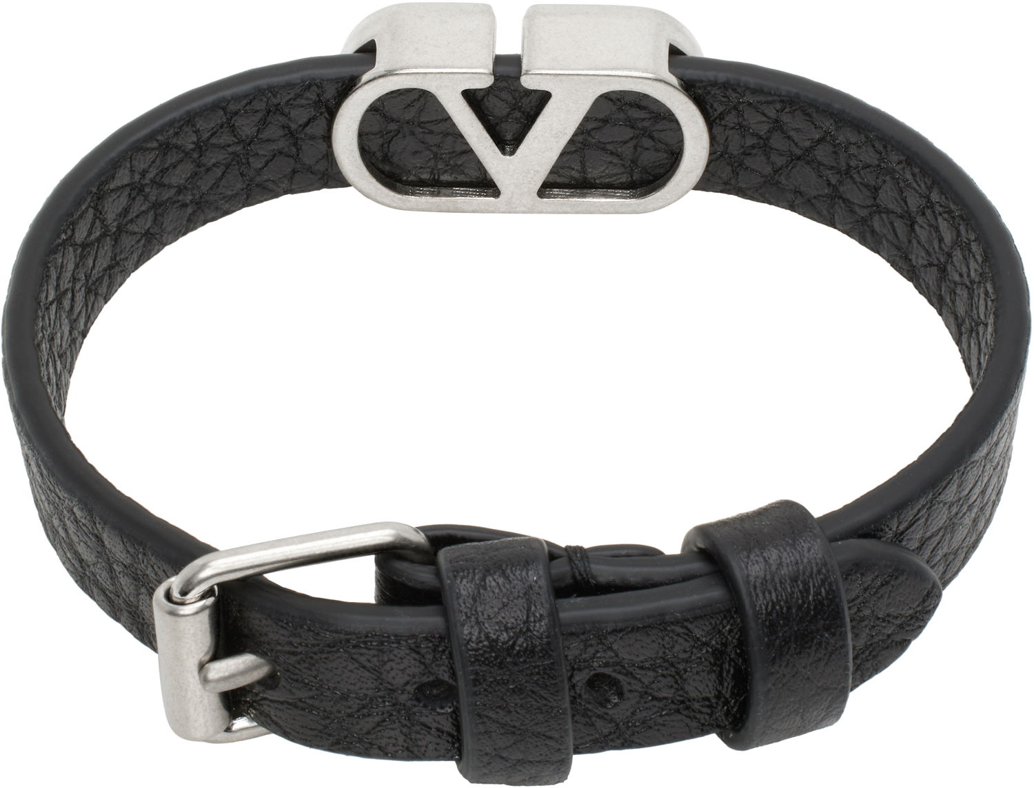 Armbånd Valentino Valentino Garavani VLogo Signature Grainy Calfskin Bracelet Sort | 6Y2J0S49GMY, 1