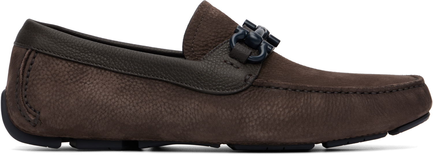 Sneakers og sko FERRAGAMO Salvatore Ferragamo Gancini Ornament Driver Loafers Brun | 784300, 0