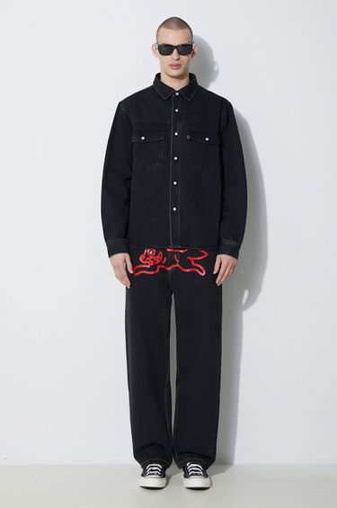 Skjorte BBC IceCream Icecream Running Dog Relaxed Denim Shirt Sort | IC24149, 1