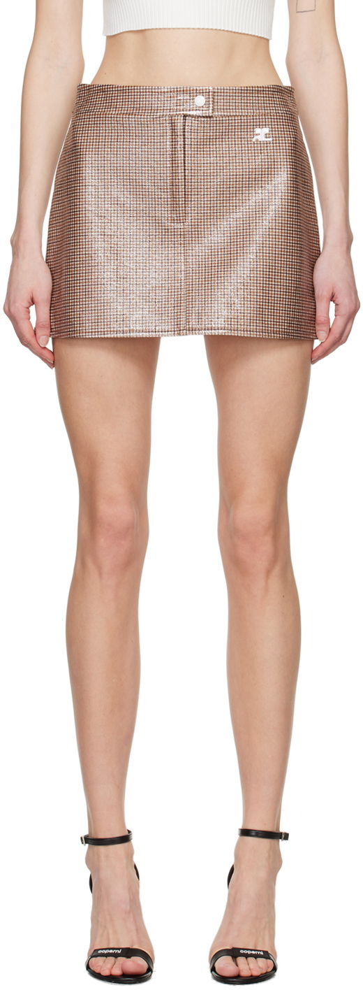 Nederdel Courrèges Courrèges Checked Miniskirt Brun | 124CJU001PR0042, 0