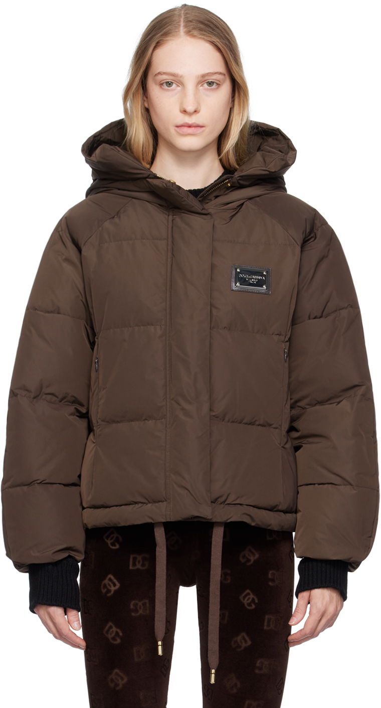 Jakke Dolce & Gabbana Brown Hooded Insulated Jacket Brun | F9R19T GDBWM, 0