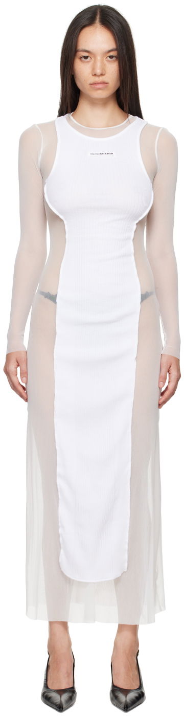 Kjole Jean Paul Gaultier Gaultier 'The Long Petit Grand' Maxi Dress Hvid | 24/30-F-RO191B-T001-0101, 0