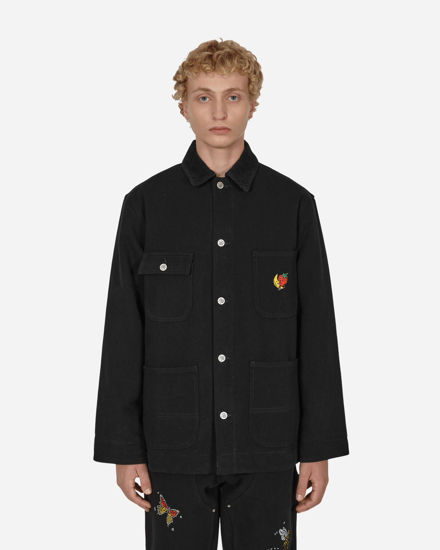Frakker Sky High Farm Canvas Embroidered Workwear Chore Coat Sort | SHF02C008 1, 0