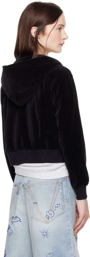 Sweatshirt BAPE A Bathing Ape Crystal Stone Ape Head Velour Cropped Hoodie Sort | 001ZPK802004L, 2