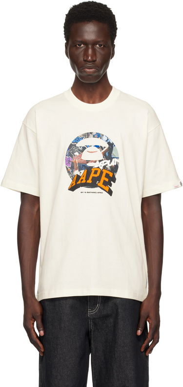T-shirt AAPE by A Bathing Ape AAPE by A Bathing Ape Theme Graphic T-Shirt Hvid | AAPTEM1551XXNIVX, 0