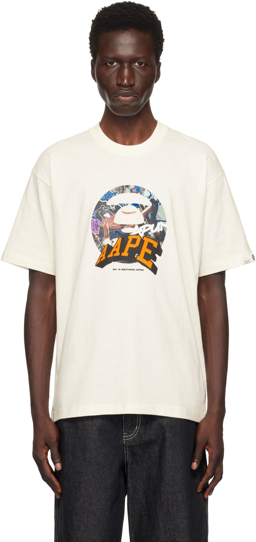 T-shirt AAPE by A Bathing Ape AAPE by A Bathing Ape Theme Graphic T-Shirt Hvid | AAPTEM1551XXNIVX