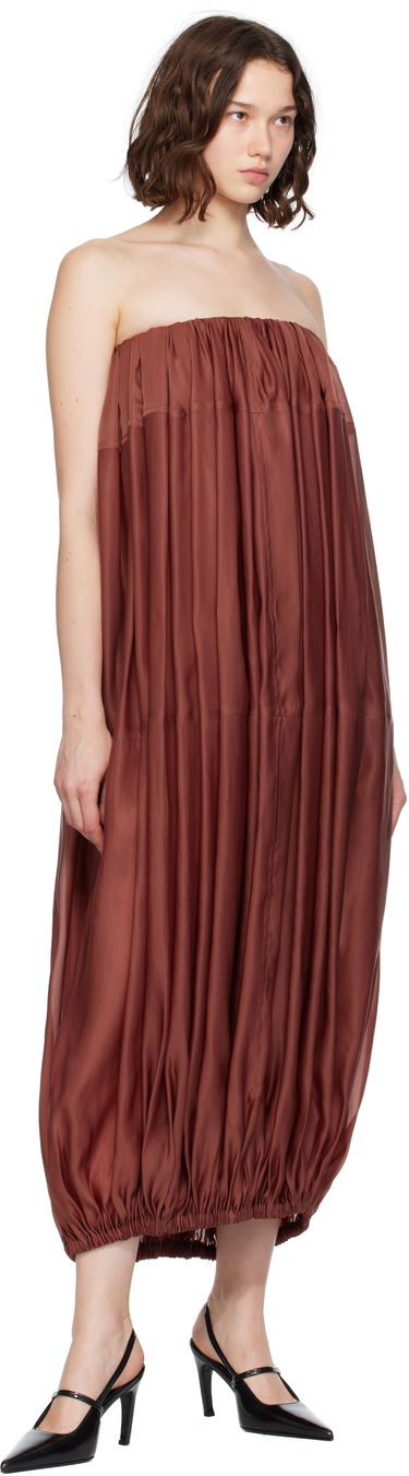 Kjole FERRAGAMO Ferragamo Voluminous Bustier Maxi Dress Brun | 782875, 3