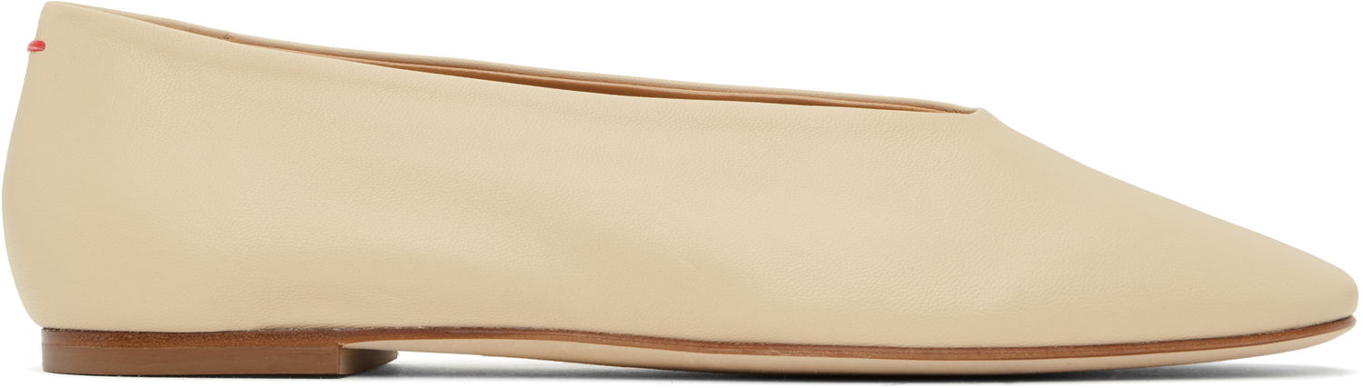 Skopleje Aeyde Aeyde Kirsten Leather Ballerina Flats Beige | A11-FL-MANS8MFL-0122-957-007, 0