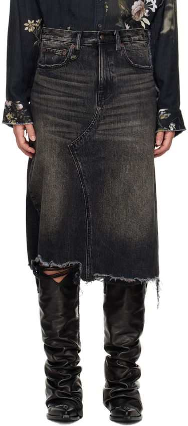 Nederdel R13 R13 Jesse Denim Midi Skirt Sort | R13WD100-D239D, 0