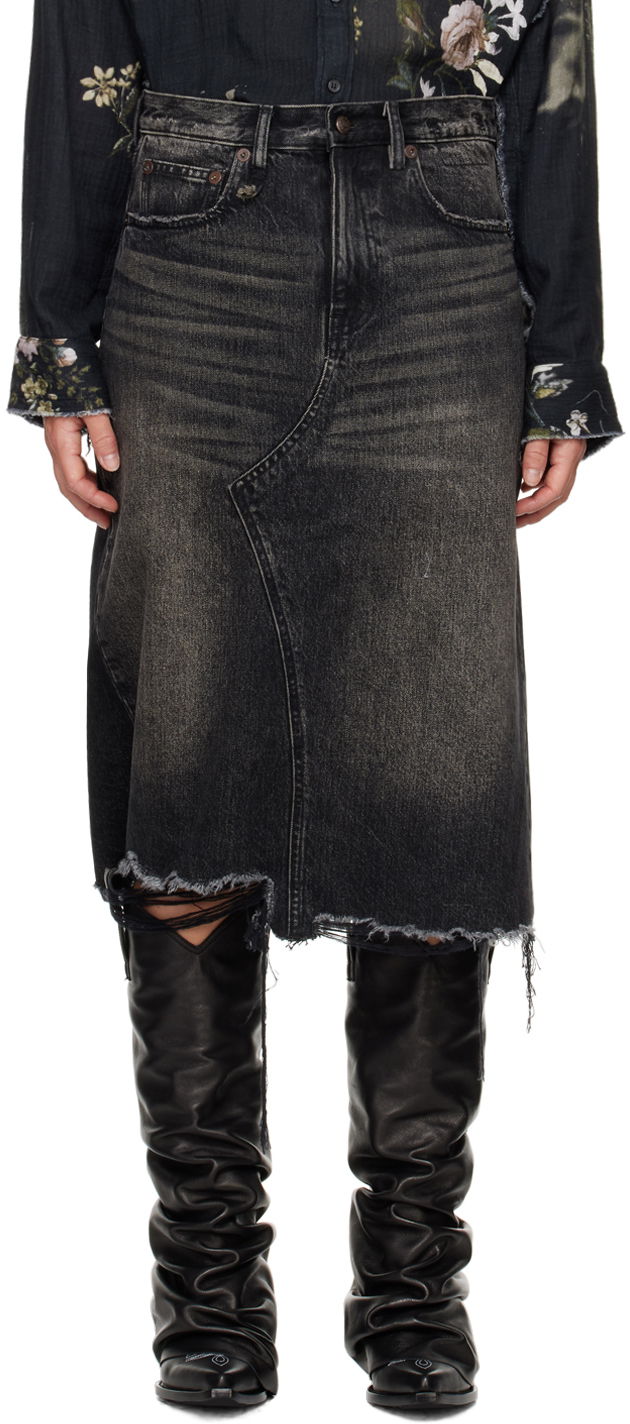 Nederdel R13 R13 Jesse Denim Midi Skirt Sort | R13WD100-D239D