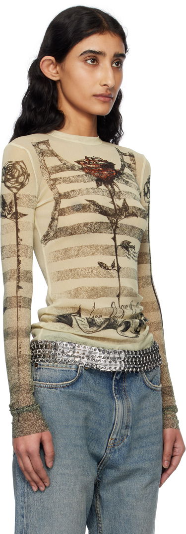 T-shirt Jean Paul Gaultier Jean Paul Gaultier Tattoo Marinière T-Shirt Beige | 25/34-F-TO274-T585-030030, 1