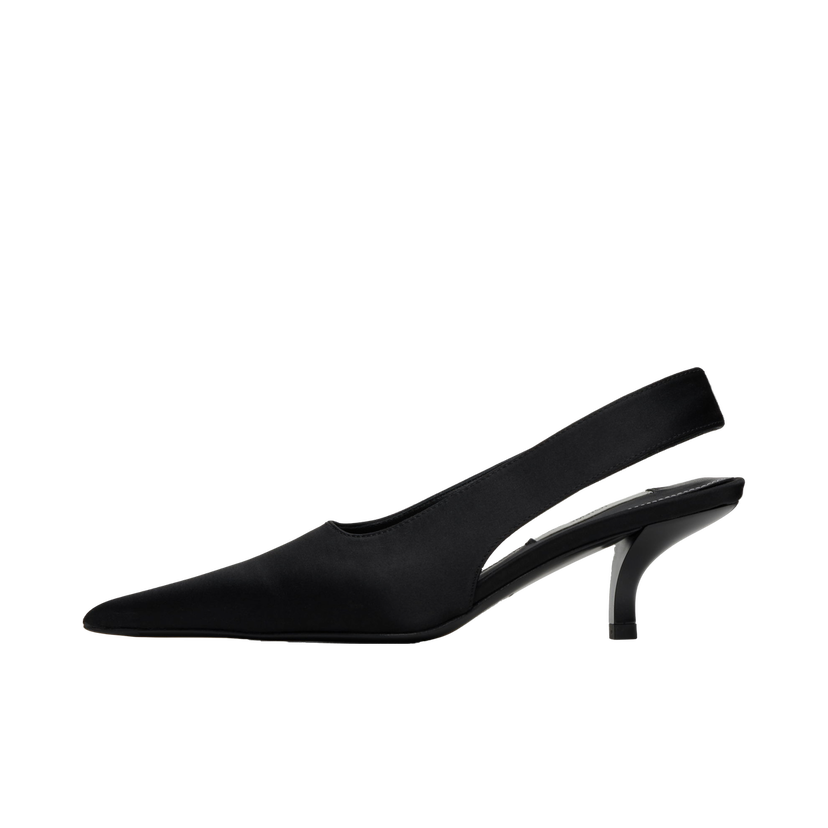 Sneakers og sko TOTEME Classic Satin Slingback Heels Sort | 251-WAS0205-FB0401