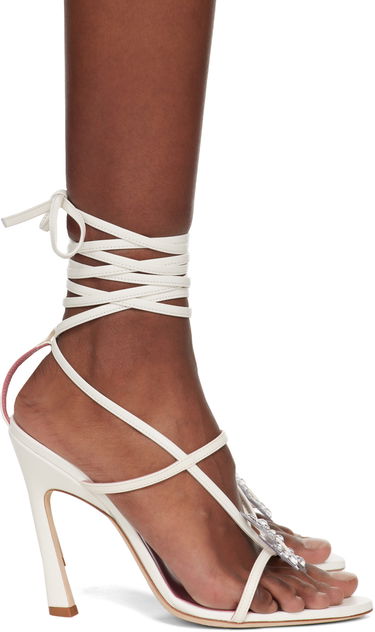 Stift Blumarine Blumarine Butterfly '105 Heeled Sandals Hvid | 6A4531PX507S1400, 0