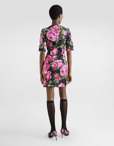 Kjole Dolce & Gabbana Dolce & Gabbana Peony-Print Fit-and-Flare Midi Dress Flerfarvet | F6TMJTFSFN9HN5KR, 2