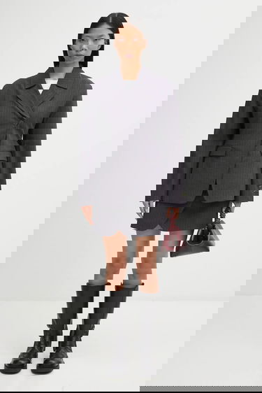 Jakke GANNI Asymmetric Pinstripe Blazer Grå | W0578, 5