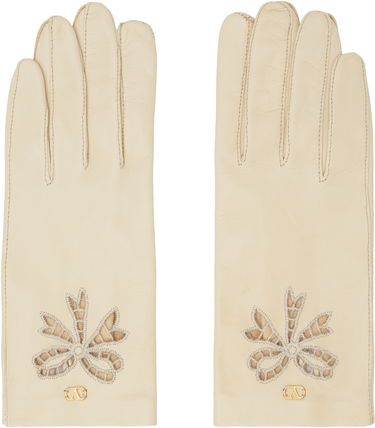 Handsker Valentino Valentino Garavani VLogo Signature Nappa Leather Gloves Beige | 6W2GD00DIQL, 0