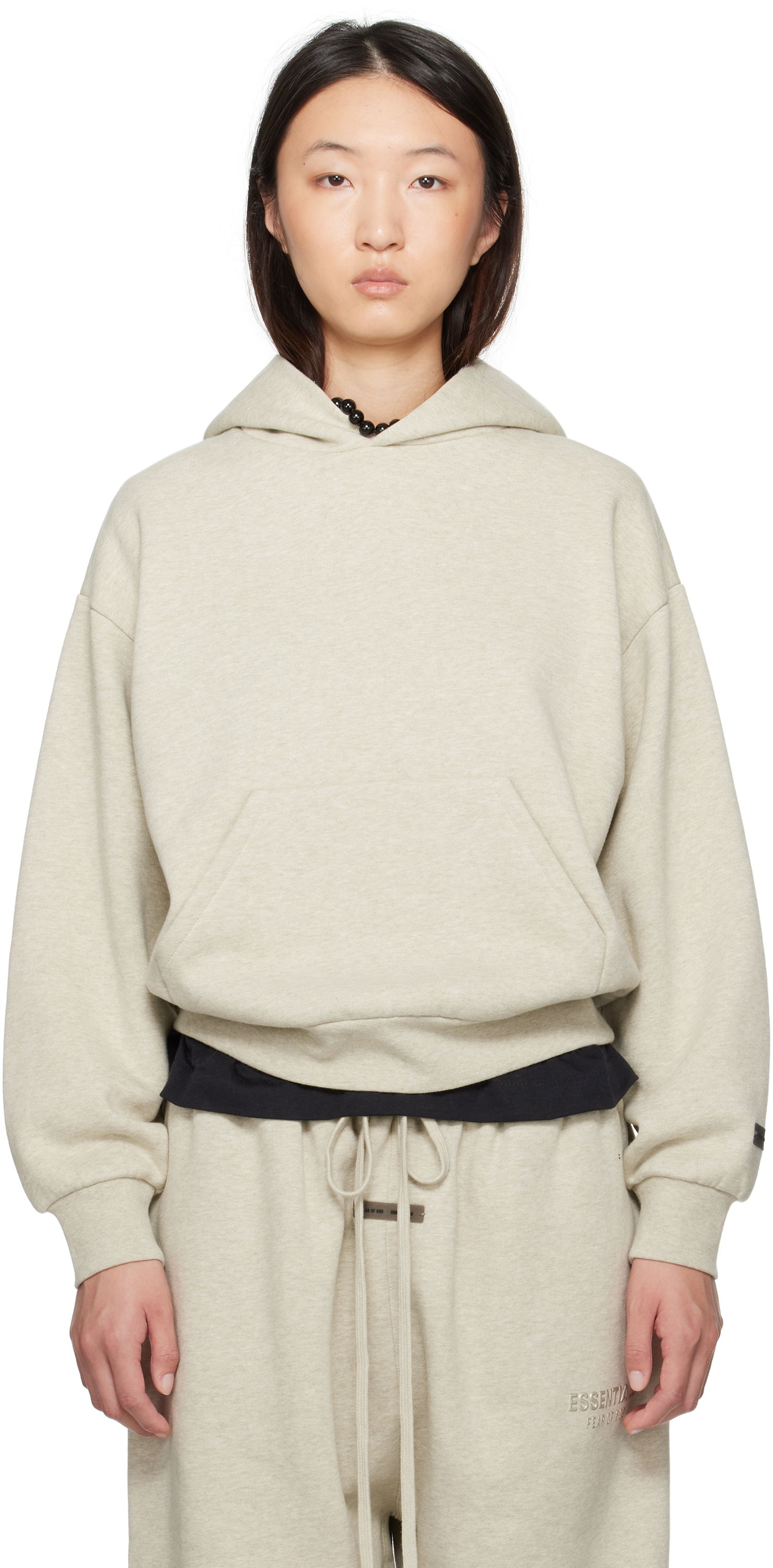 Sweatshirt Fear of God Fear of God ESSENTIALS Classic Fit Hoodie Beige | 192SP255542FW, 0
