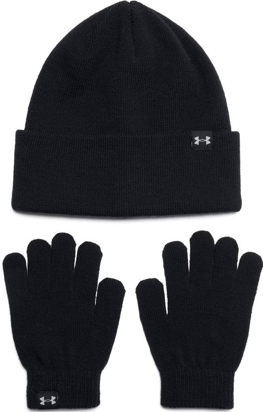 Handsker Under Armour Knit Beanie & Gloves Set Sort | 1386642-001