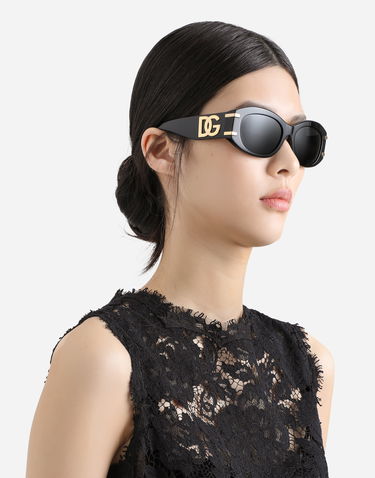 Solbriller Dolce & Gabbana Dolce & Gabbana DG Griffe Oval Sunglasses Sort | VG4502VP1879V000, 1