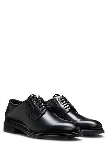 Skopleje BOSS Leather Derby Shoes with Piped Trims Sort | 50499719, 0