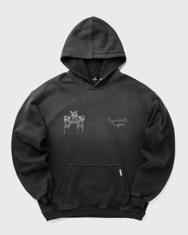 Sweatshirt Represent Clo Hand Drawn Thoroughbred Dogs England Hoodie Sort | MLM100556-03, 0