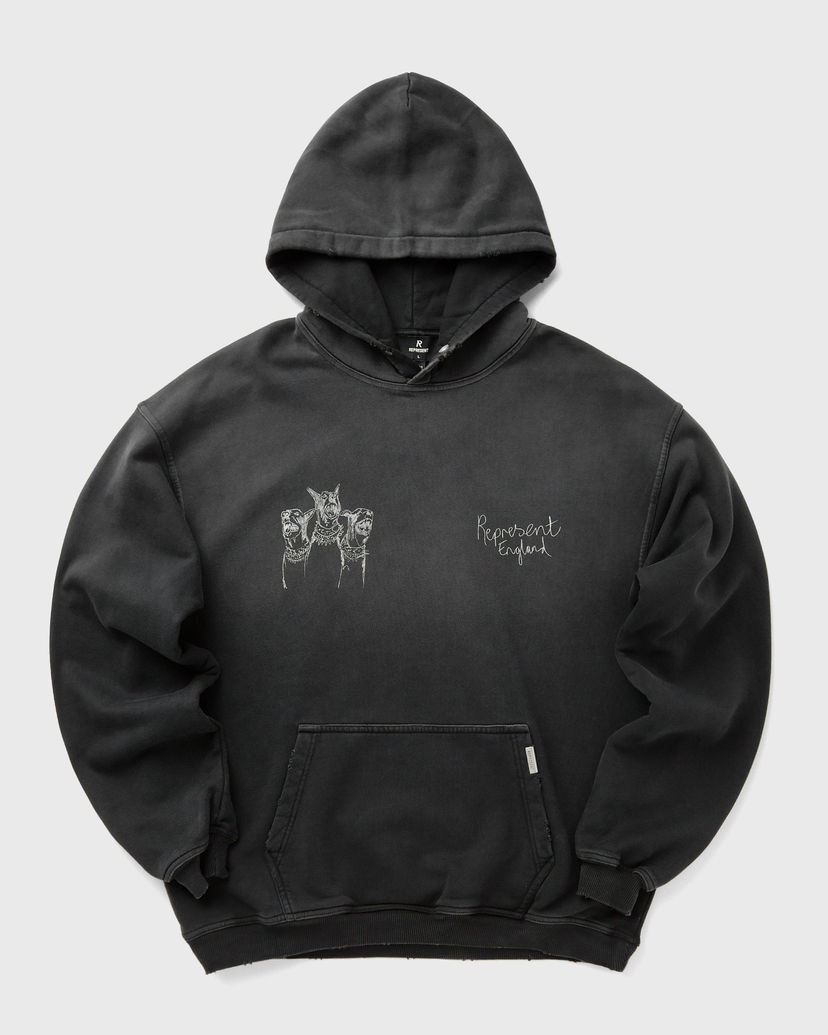 Sweatshirt Represent Clo Hand Drawn Thoroughbred Dogs England Hoodie Sort | MLM100556-03