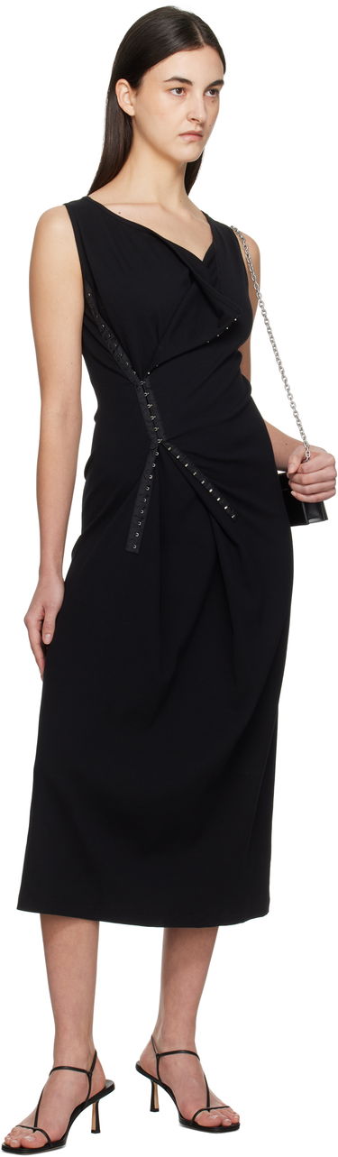 Kjole Maison Margiela MM6 Maison Margiela Cotton Rib Hook-Eye Midi Dress Sort | S52CT0786 M20054, 3