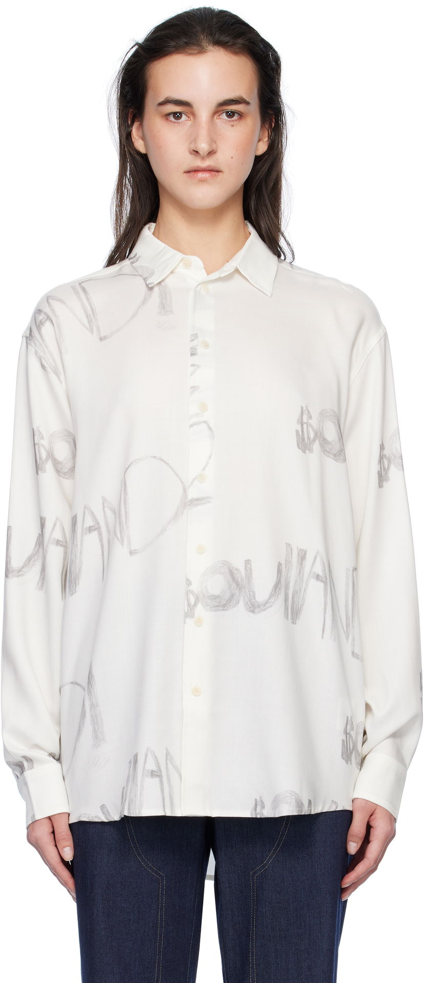 Skjorte Soulland Damon Print Shirt Hvid | 42027-1314