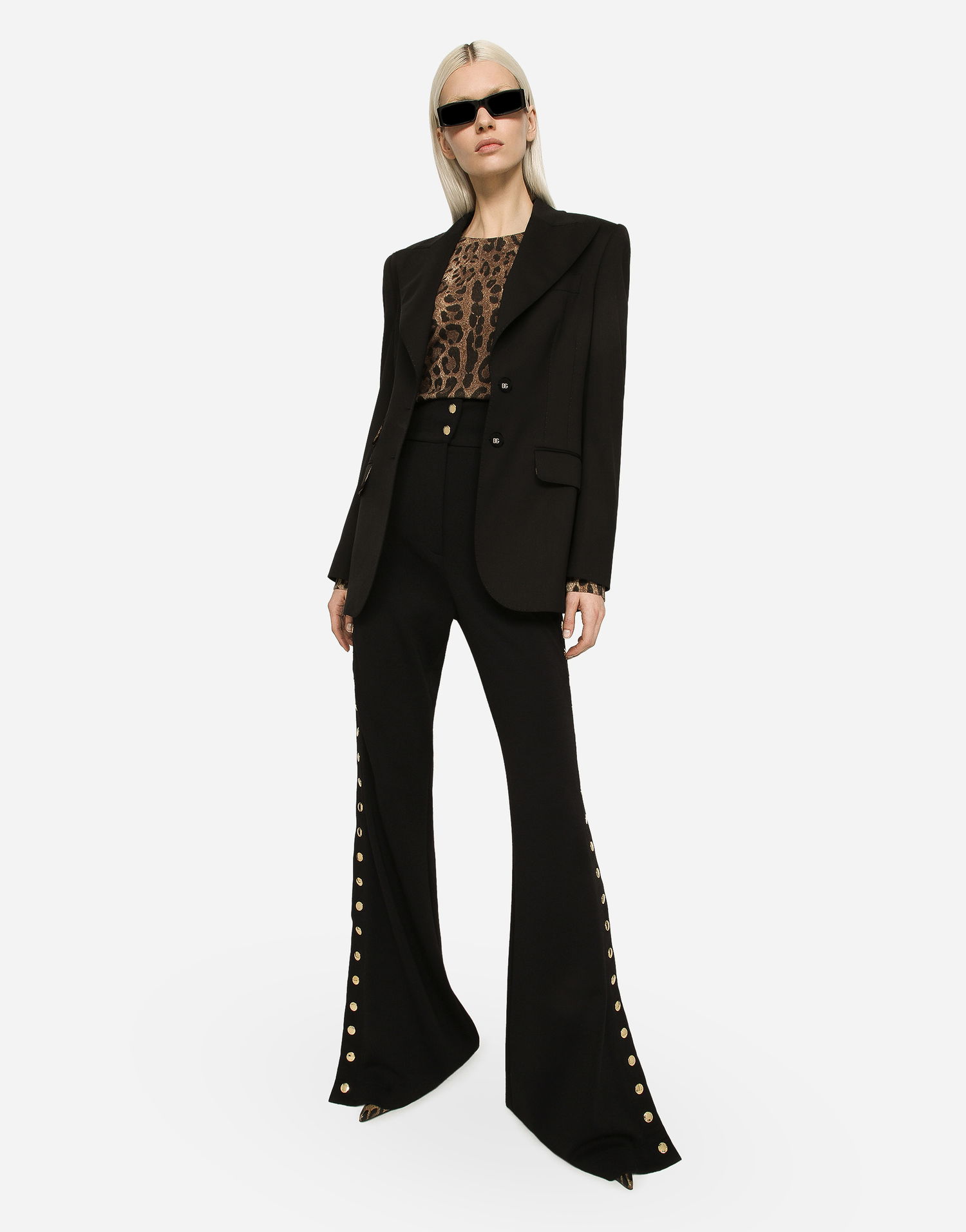 Jakke Dolce & Gabbana Dolce & Gabbana Gabardine Turlington Jacket with Top-Stitching Sort | F29Z8TGDCL0N0000, 1