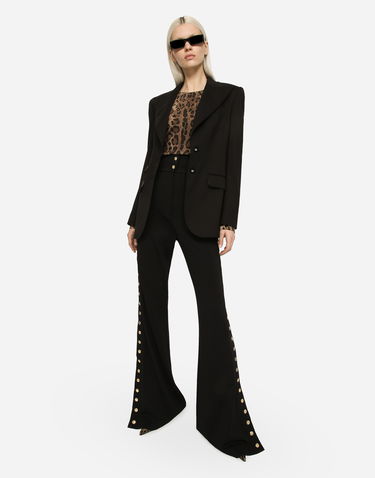 Jakke Dolce & Gabbana Dolce & Gabbana Gabardine Turlington Jacket with Top-Stitching Sort | F29Z8TGDCL0N0000, 1